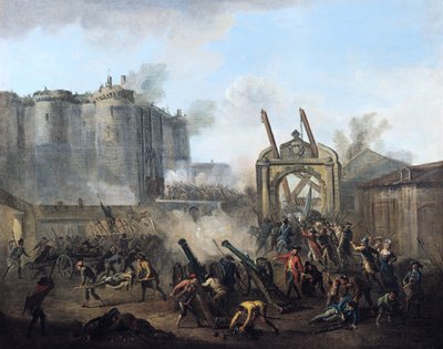 Stormen på Bastillen den 14. juli 1789 af Jean-Baptiste Lallemand