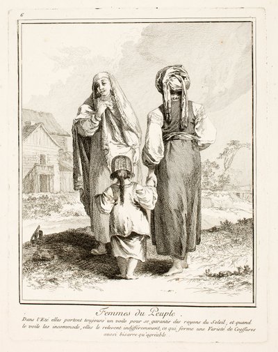 Women of the People, tallerken seks fra Miscellaneous Clothing of the Northern Peoples af Jean-Baptiste Le Prince