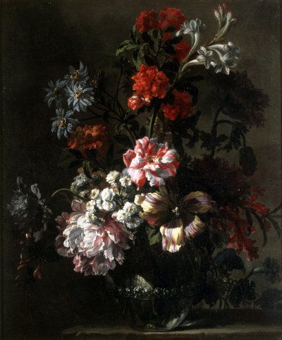 Et blomsterstilleben (olie på lærred) af Jean-Baptiste Monnoyer