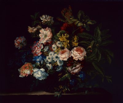 Roser, nelliker, hyacinter og blomster (olie på lærred) af Jean Baptiste Monnoyer