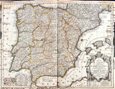 Kort over Kongeriget Spanien (gravering af Jean Baptiste Nolin