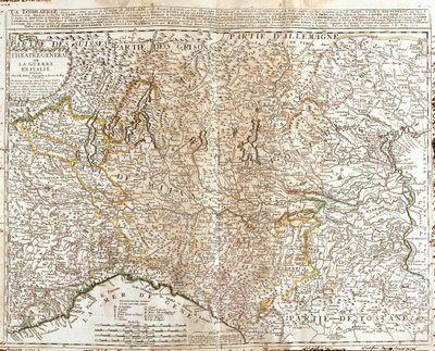 Schweiz (kanton: Ticino), Italien (region: Aostadalen, Piemonte, Lombardiet, Trentino-Alto Adige, Veneto, Friuli-Venezia Giulia, Emilia-Romagna, Toscana, Ligurien) af Jean-Baptiste Nolin