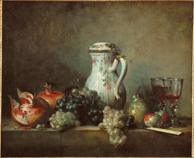 Druer og granatæbler - rosiner og pomgrenader ... af Jean-Baptiste Simeon Chardin