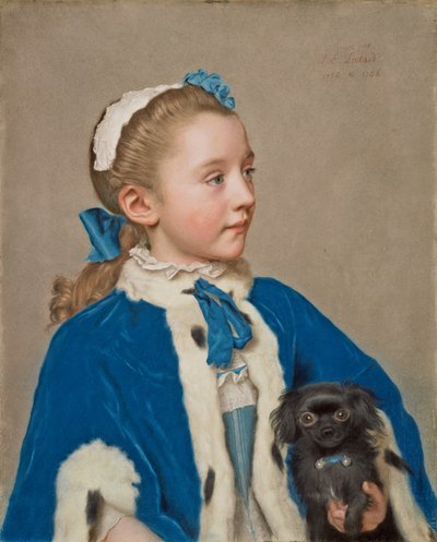 Portræt af Maria Frederike van Reede-Athlone som syvårig af Jean-Étienne Liotard