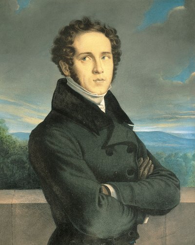 Italien, Milano, Portræt af den italienske operakomponist Vincenzo Bellini (1801 - 1835) af Jean Francois Millet