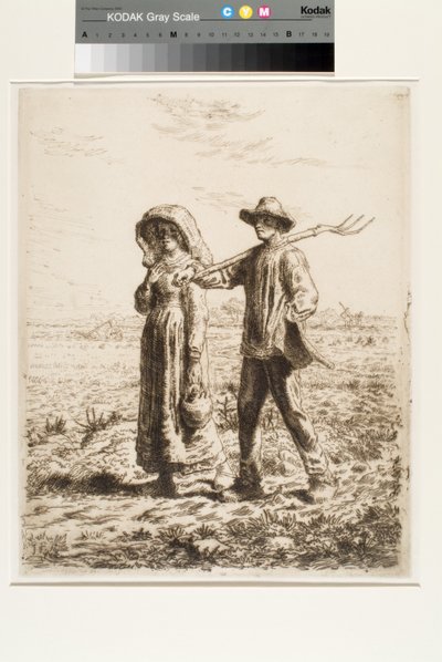 Gå på arbejde (ætsning) af Jean Francois Millet