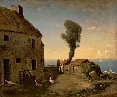 Hirse fødested ved Gruchy, af Jean-Francois Millet (1814-1875), 46x56 cm. af Jean Francois Millet