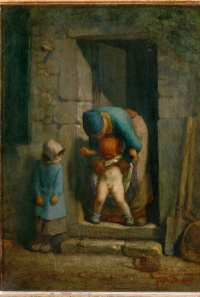 Moderlig forsigtighed (maleri på lærred) af Jean-Francois Millet