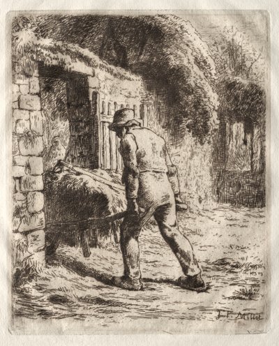 Bonde med en Trillebør af Jean-Francois Millet