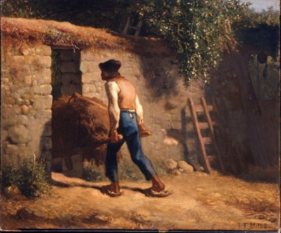 Bonde med en trillebør af Jean-Francois Millet