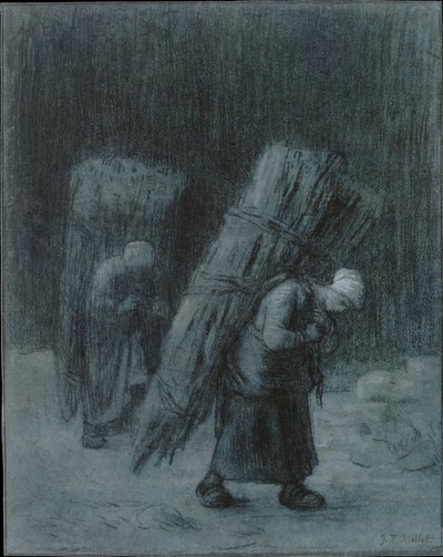 Kvinder, der bærer brændebundter af Jean-Francois Millet