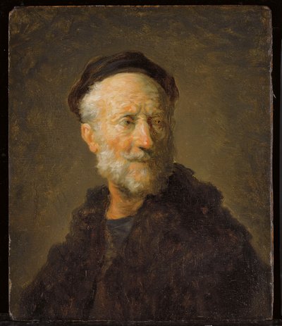 Hoved af en gammel mand, ca. 1732-1806 (olie på lærred lagt på panel) af Jean-Honore Fragonard