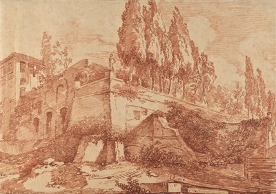 Ruinerne af et kejserligt palads, Rom af Jean-Honore Fragonard