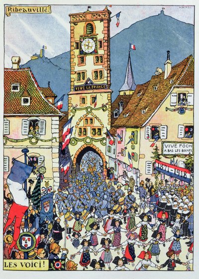Franske troppers indtog i Ribeauville, Alsace af Jean Jacques Waltz