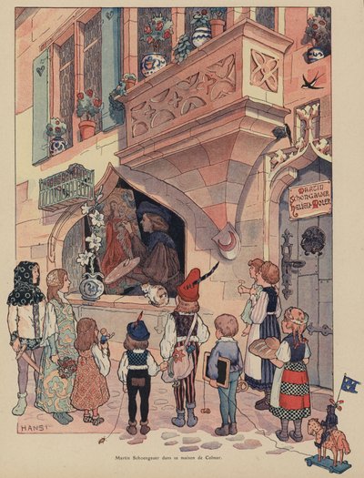Martin Schongauer, Alsace maler og grafiker i sit hus i Colmar af Jean Jacques Waltz