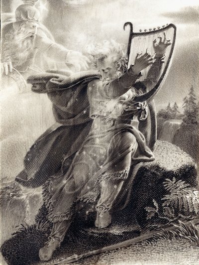 Ossian Playing the Harpdani af Jean Jacques Casimir Karpff