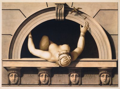 Han er fri (Il est Libre), ca. 1798 (akvarel på papir) af Jean Jacques Lequeu