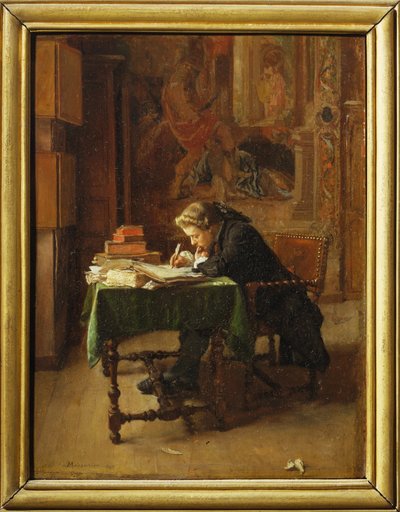 Jeune homme travaillant - Ung mand, der arbejder ... af Jean Louis Ernest Meissonier
