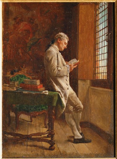 Le liseur blanc - læseren i hvidt (gispende) af Jean-Louis Ernest Meissonier