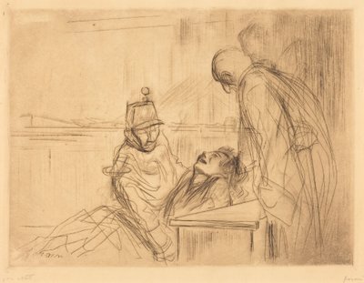 Besvimelse under retsmødet (besvimelse under høringen) af Jean-Louis Forain
