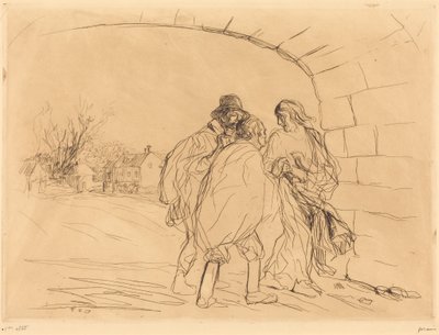 Mødet under buen (første planche) af Jean-Louis Forain