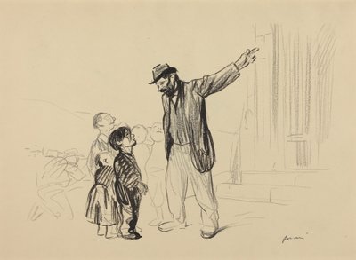 a) Deres fædres kirke (forside); b) Mand med cigaret (bagside) af Jean-Louis Forain