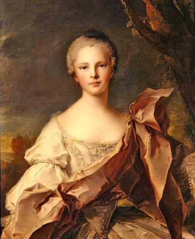 Portræt af en dame (olie på lærred) af Jean Marc Nattier