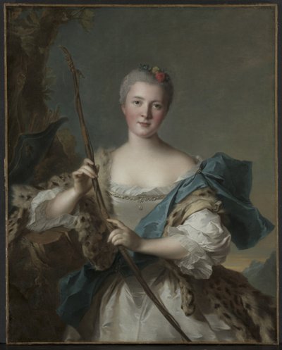 Portræt af en kvinde som Diana af Jean-Marc Nattier