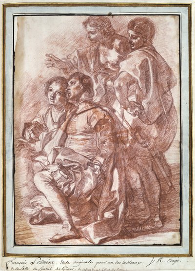 Christopher Columbus lander i Amerikas 1494 (rød farveblyant) af Jean Robert Ango