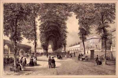 A View of the Jardins des Plantes, udgivet af Auguste Bry (litho) af Jean (after) Jacottet