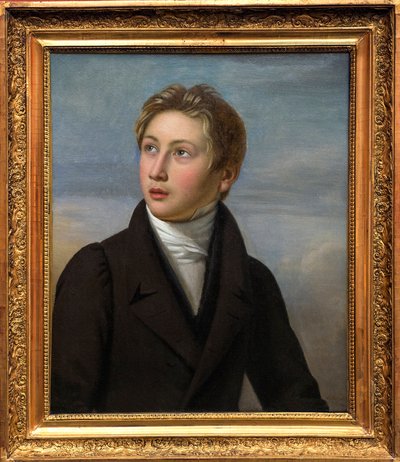 Portrættet af Liszt-barnet - Portræt af Franz Liszt (1811-1886), af Jean Vignaud (1775-1826) i 1826 - Museum of Fine Arts of Nimes af Jean (after) Vignaud