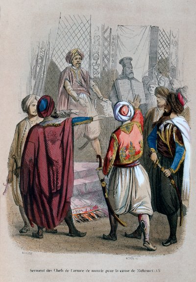 Hærens chefers ed om at dø for Mehmet Alis sag, Egypten, 1805 1847 af Jean Adolphe Beauce