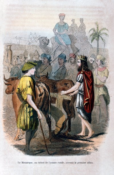 Monarken åbnede i begyndelsen af det landlige år den første fure, 1847 af Jean Adolphe Beauce