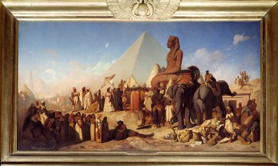 Cambyse and Psammenite. Meeting between Cambyse II, Rouenid king of the Persian Empire from 529 to 522 BCdani af Jean Adrien Guignet