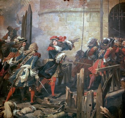 Ludvig XIV leder angrebet på Valenciennes, 1600-tallet. af Jean Alaux