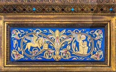 Tabernaklet, venstre fløj: Markus og Matthæus.A. Chertier, guldsmed i Paris af Jean Alexandre Chertier