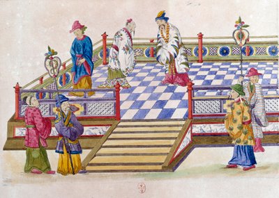 Tegning fra en kinesisk vase: scene ved paladset. Maleri af Jean Antoine Fraisse (1700-tallet) af Jean Antoine Fraisse