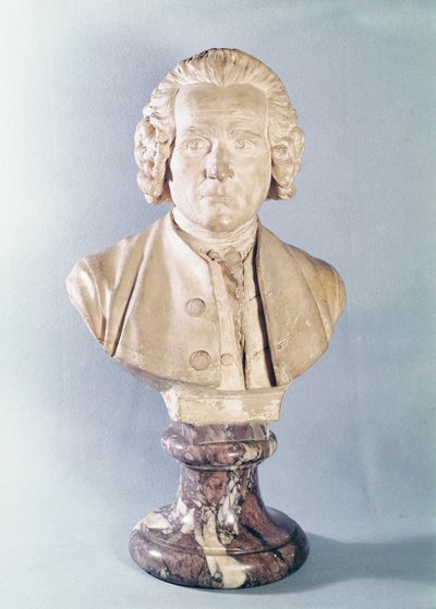 Buste af Jean-Jacques Rousseau (1712-78) (marmor) af Jean Antoine Houdon
