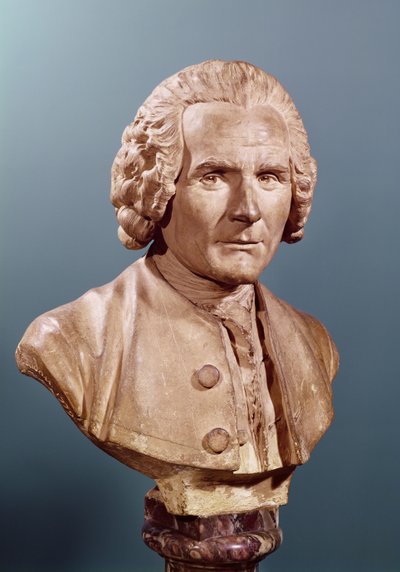 Buste af Jean-Jacques Rousseau (1712-78) (terracotta) af Jean Antoine Houdon