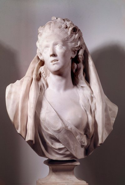 Buste af Sophie Arnould (1740-1802) sangerinde repræsenteret i rollen som Iphigenie Sculpture af Jean Antoine Houdon (1741-1828) 1775 Paris, Musee du Louvre af Jean Antoine Houdon