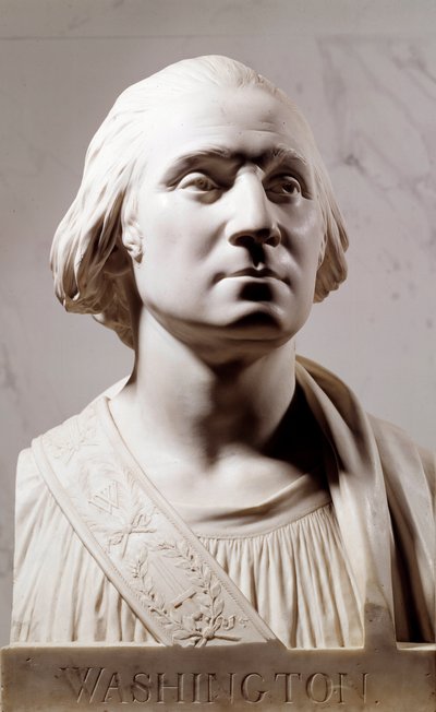 Marmorbuste af George Washington (1732-1789) Skulptur af Jean Antoine Houdon (1741-1828) 1786 Paris, Musee du Louvre af Jean Antoine Houdon