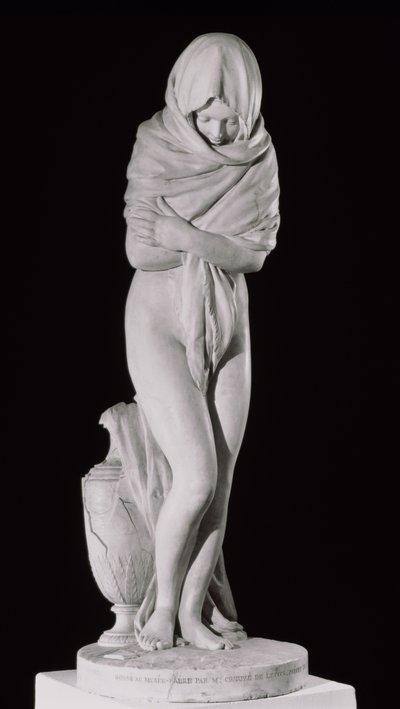 Vinter eller den kølige kvinde (marmor) af Jean Antoine Houdon