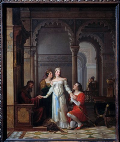 Æselskind Illustration af historien af Charles Perrault (1628-1703) af samme navn, der repræsenterer den unge prinsesse i paladset til hendes far, der er forelsket i hende. Maleri af Jean Antoine Laurent (1763-1832) 1819 søn. 0,55x0,45 m Bourg en Bresse, m af Jean Antoine Laurent