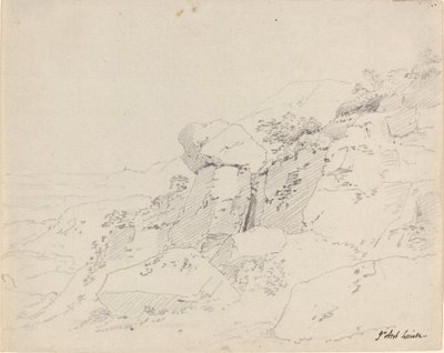 Glaciale kampesten ved kanten af et bjerg af Jean Antoine Linck