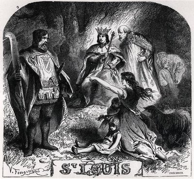 St. Louis yder retfærdighed under en eg i Vincennes, fra 