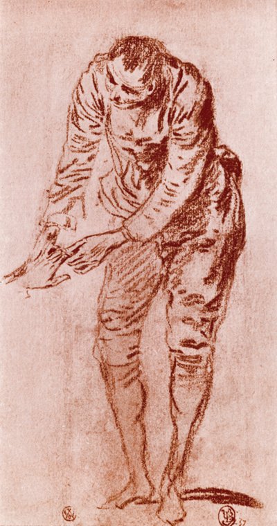En undersøgelse i Sanguine, 1913. af Jean Antoine Watteau