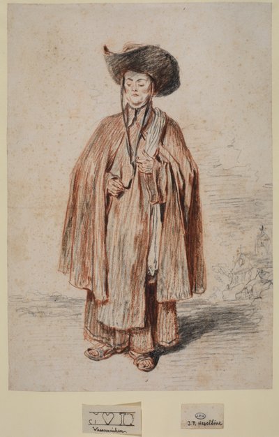 Karmelitter, stående, 1715 ca af Jean Antoine Watteau