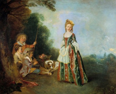Dansemaleri af Jean Antoine Watteau (1684-1721) 1716-1718 søn. 0,97 x 1,1 m Berlin. Staatliche Museum af Jean Antoine Watteau
