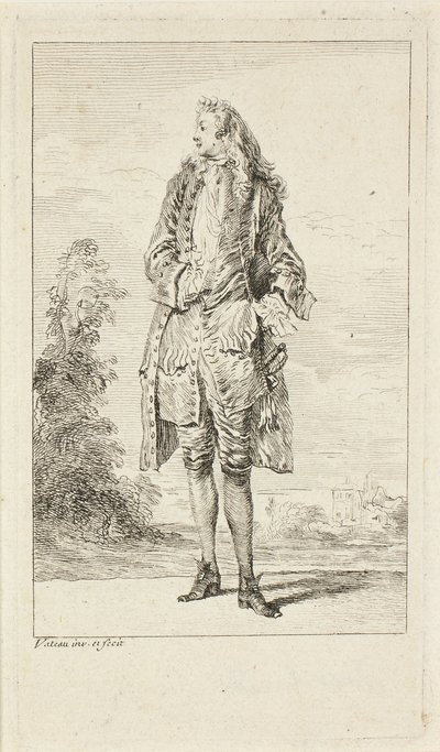 Modische Figuren von Jean-Antoine Watteau