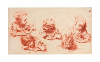 Fünf Studien von Kindern von Jean Antoine Watteau